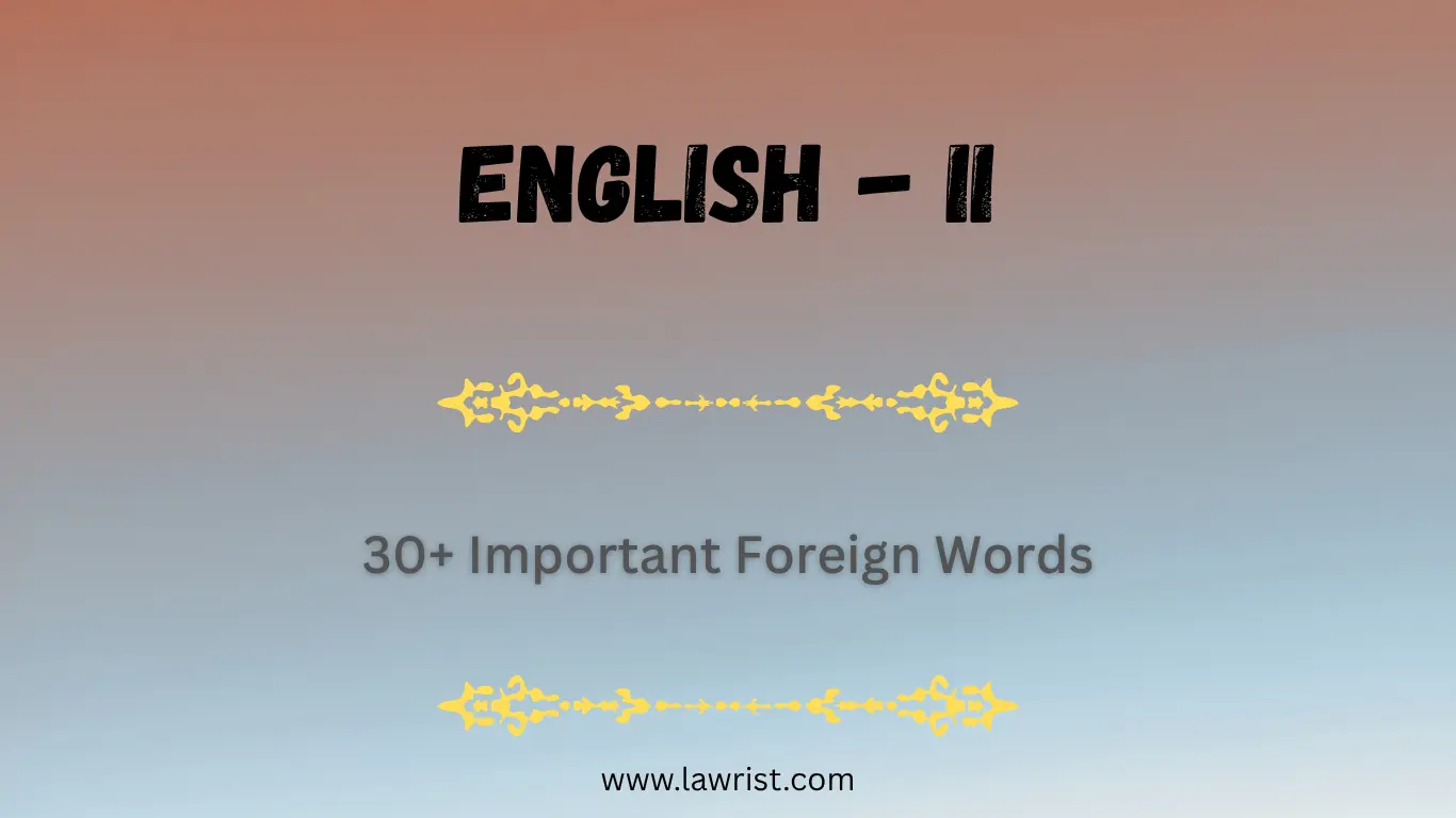 30+ Important Foreign Words